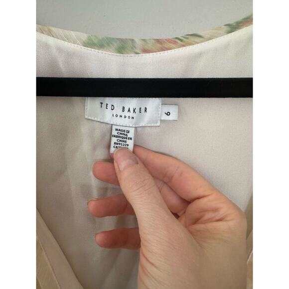 NWOT Women’s Ted Baker Tamziy V-Neck Tie Front Mini Dress SZ 6 / US 14 - Picture 6 of 8